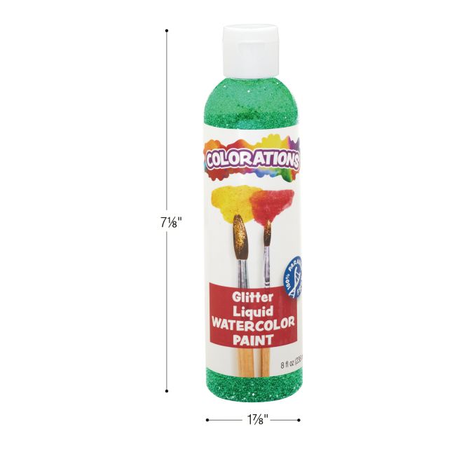 Colorations® Paraben-Free Glitter Liquid Watercolor™ - Set of All 8, 8 oz each