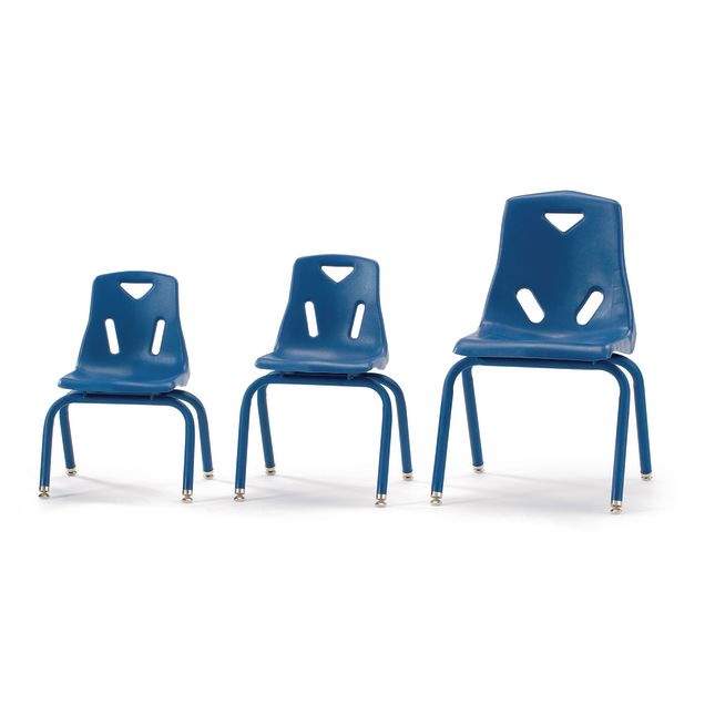 10"H Chair with matching legs - Blue - 1 chair