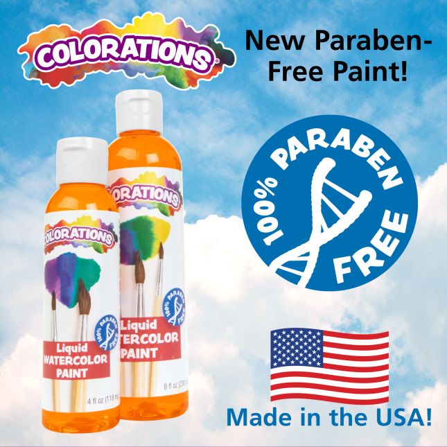 Colorations® Paraben-Free Liquid Watercolor Paint Tropical Colors, 8 oz. - Set of 8