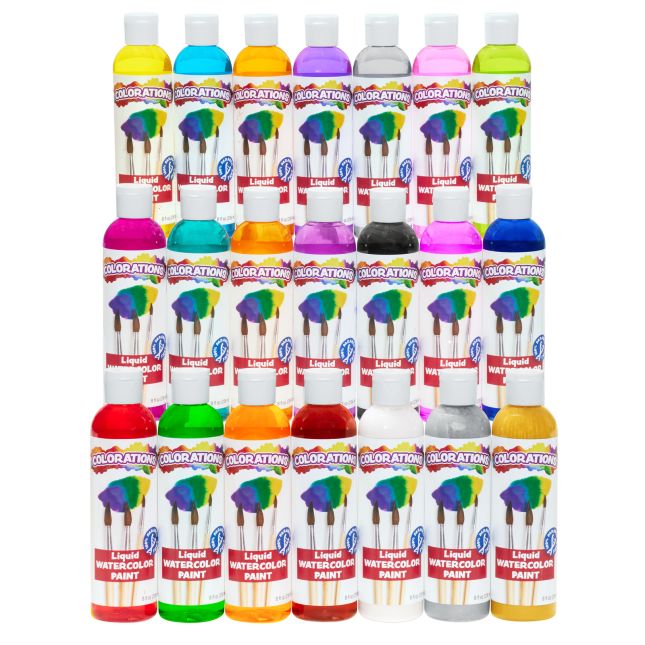 Colorations® Liquid Watercolor Paints, 8oz. - Set of