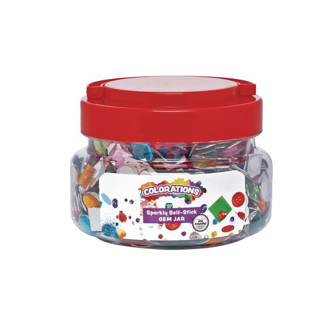 Colorations Sparkly Self-Stick Gem Jar - 900 Pieces