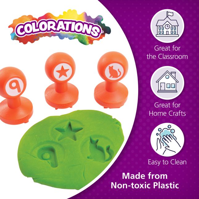 Colorations® Shapes and Numbers Dough Stampers Set of 26