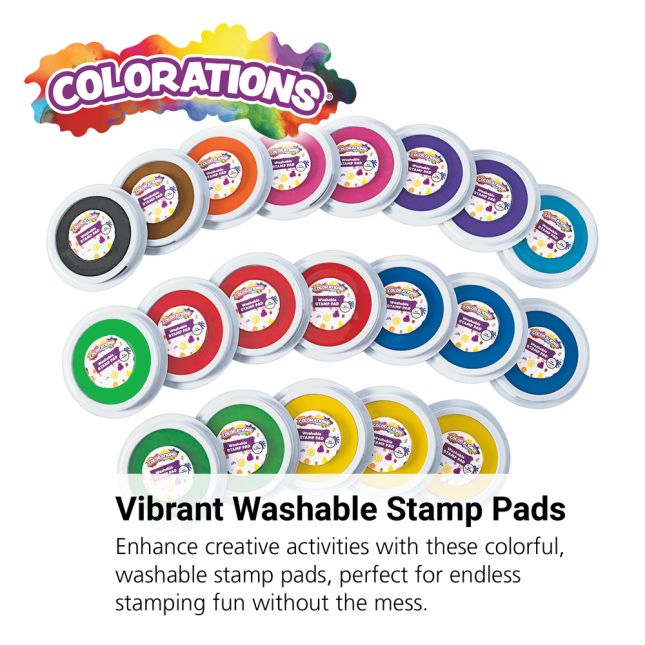 Colorations® Stack of Washable Stamp Pads Value Pack - 20 Pieces