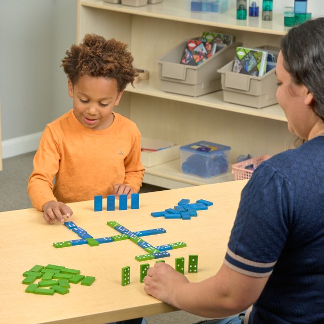 Excellerations® Colorful Wooden Dominoes - 168pcs