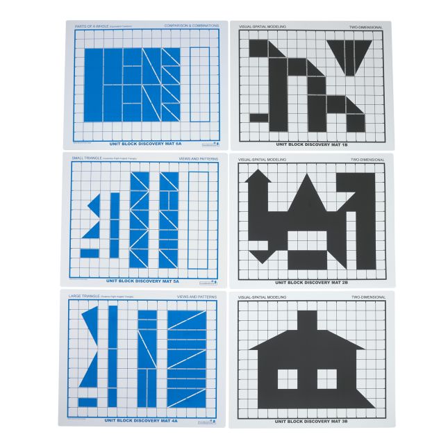 Excellerations® Unit Block Discovery Double-Sided Mats 23" x 19" - Set of 6