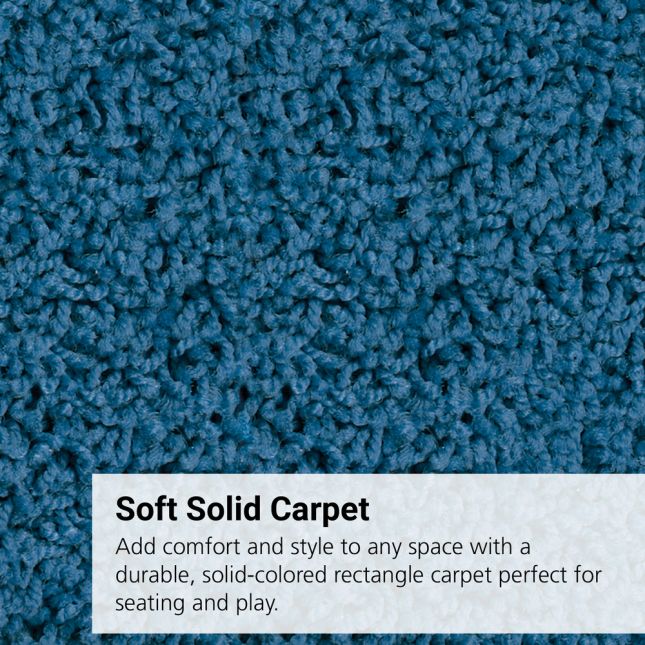 KIDply Soft Denim Blue 4' x 6' Rectangle Solid Carpet - 1 carpet