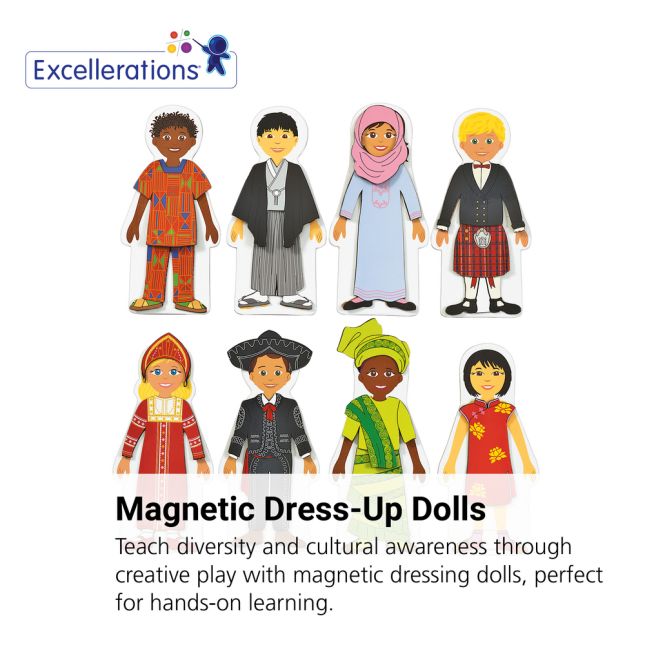 Magnetic Multicultural Dressing Dolls - 8 dolls