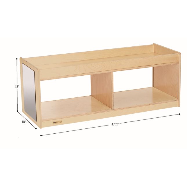 MyPerfectClassroom Toddler Storage With Clear Back and Mirrors 1 storage