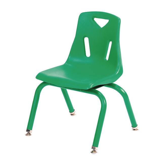 Single 14" Berries Stacking Chairs with Matching Legs - Green - 1 chair