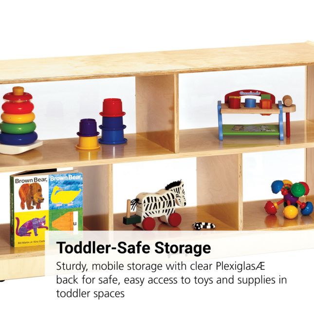 Toddler Divided Shelf Mobile Storage Plexiglas Back - 1 storage