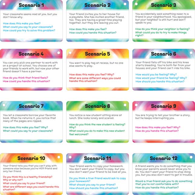 Really Good Stuff® Interactive Social-Emotional Discussion Cards and Activities - 1 multi-item kit