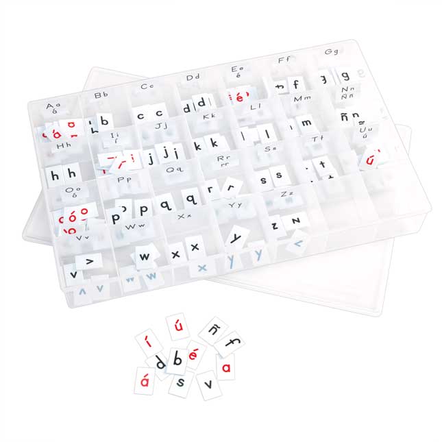 Really Good Stuff® Spanish EZread™ Letter Tiles - 1 Storage Case, 285 Letter Tiles