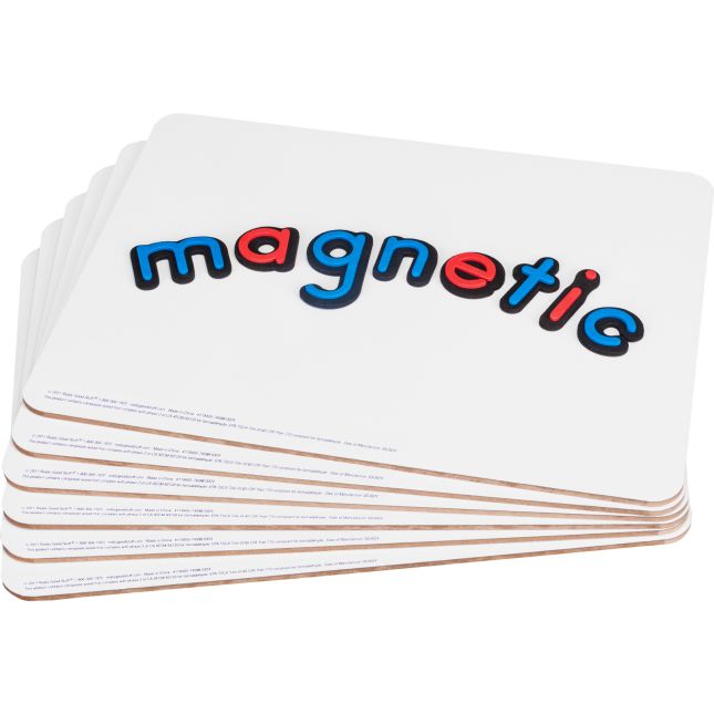 Magnetic Dry Erase Boards With Coded Plastic Letters - 6 Student Pack