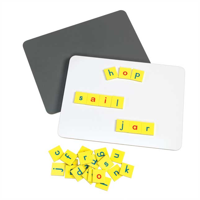 Magnetic Dry Erase Boards With Foam Letter Tiles - 6-Student Pack