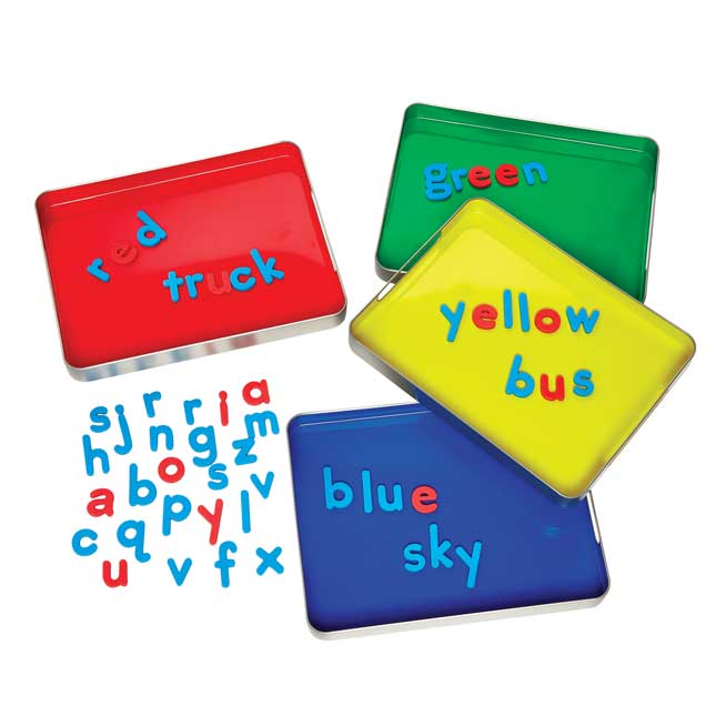 MAGtivity Tins With Foam Color-Coded Magnetic Letters Classroom Kit