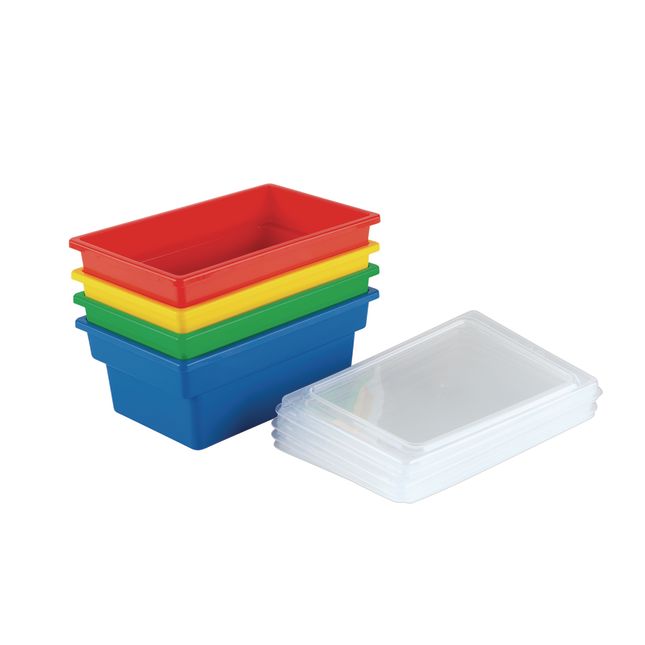 Small All-Purpose Bins And Lids - Set of 4 - 4 Colors