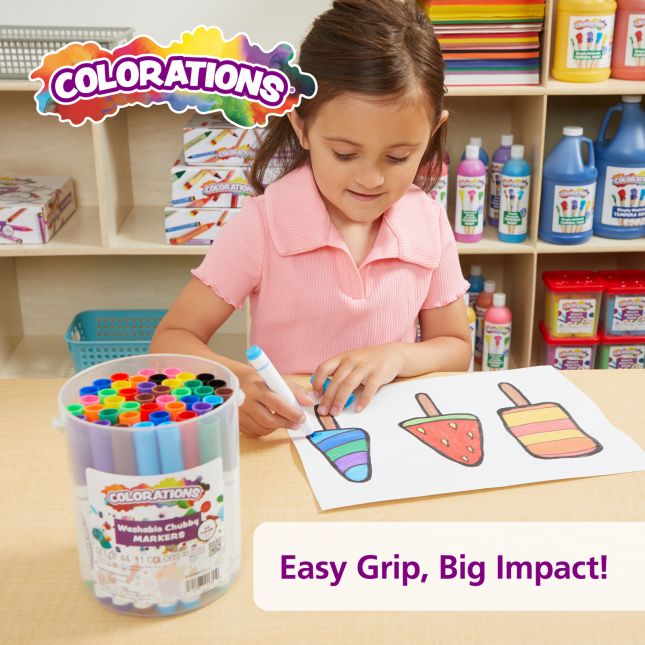 Colorations® Washable Chubby Markers - Set of 44