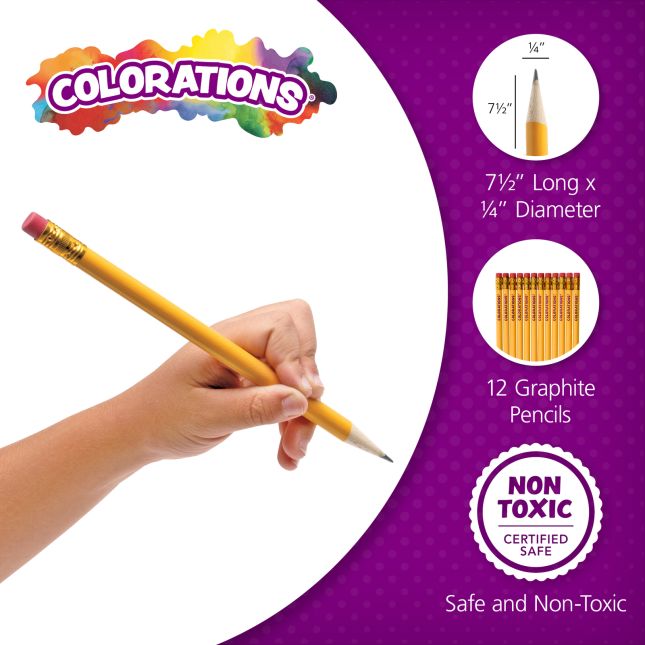 Colorations® Primary Pencils with Erasers - Set of 12_1