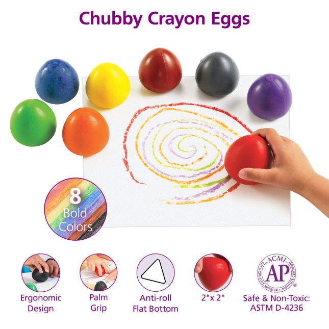 Colorations® Chubby Crayon Eggs - Set of 8