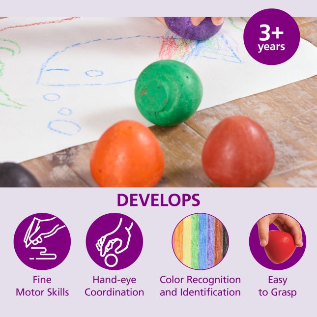 Colorations Chubby Crayon Eggs - Set of 8