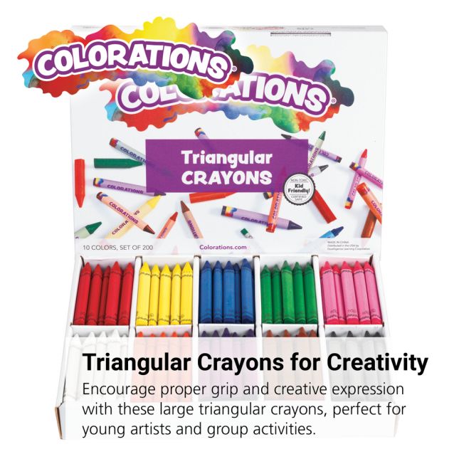 Colorations® Large Triangular Crayons Value Pack - Set of 200