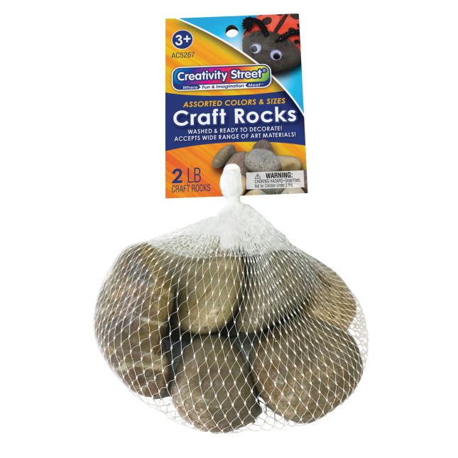 Creativity Street Stone Craft Rocks 2 Lb Assorted Colors Pack Of 6 Bags -  Office Depot