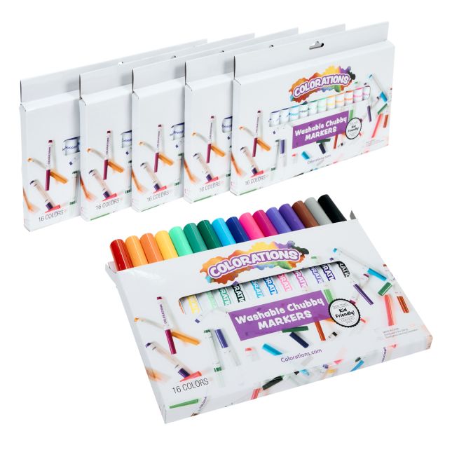 Colorations® Chubby Markers, 8 Colors, 6 Packs