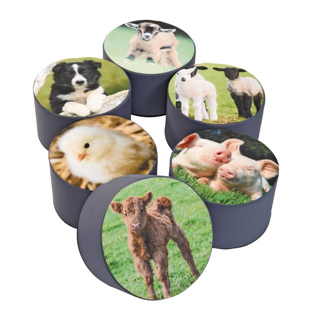 Environments® Farm Life Stools - Set of 6