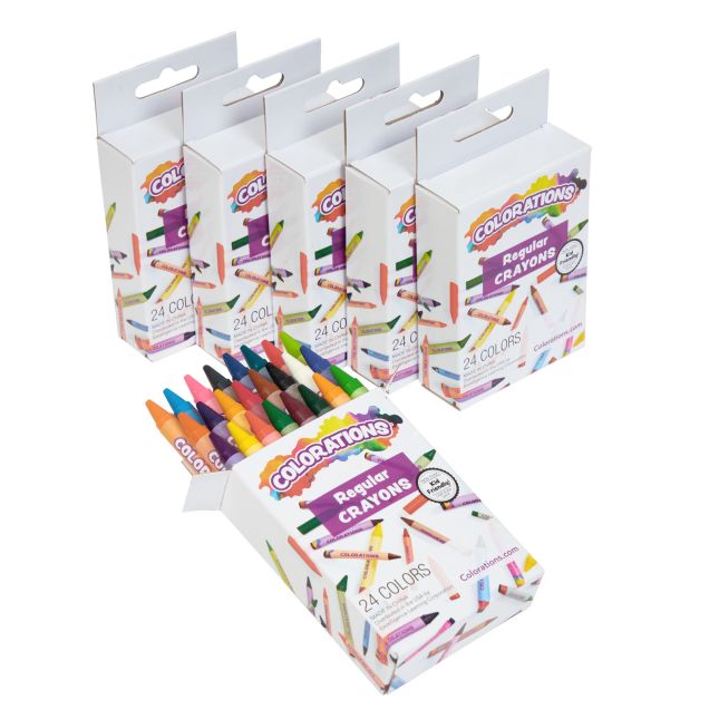 Colorations Regular Crayons - Set of 24 Colors, 6 Packs