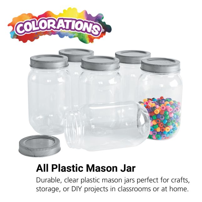 Colorations® All-Plastic Mason Jar Set of 6