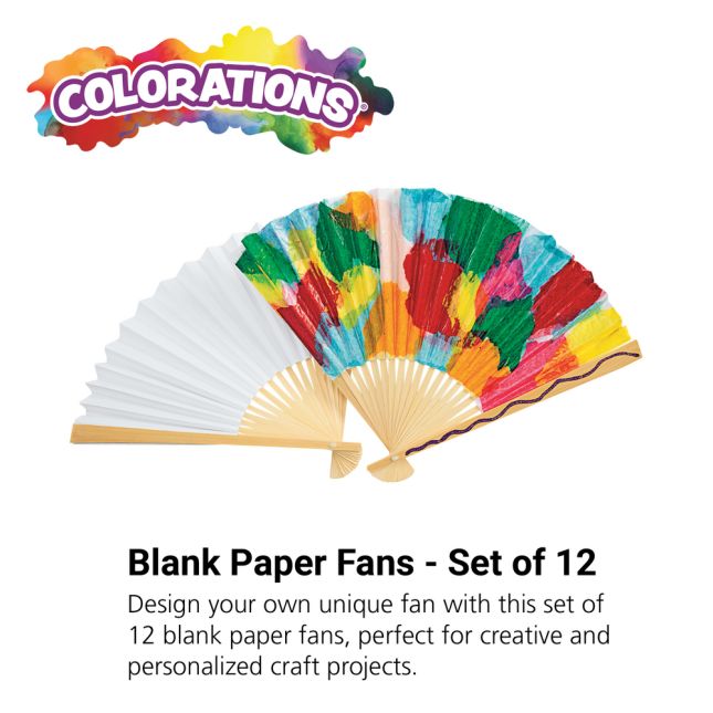 Colorations® Fantastic Blank Paper Fans - Set of 12