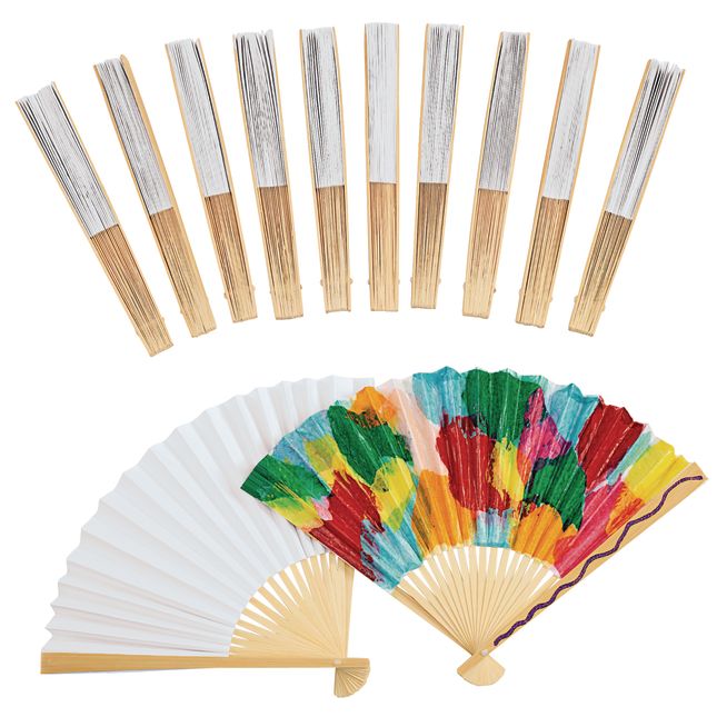 Colorations® Fantastic Blank Paper Fans - Set of 12