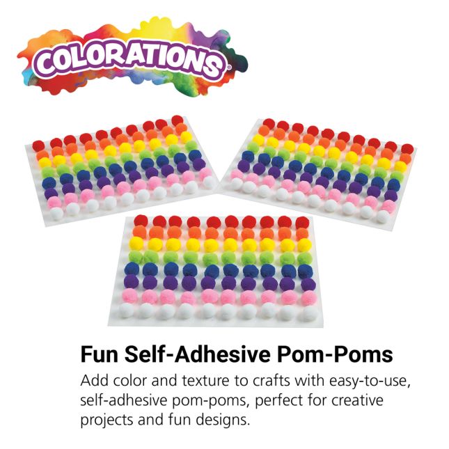 Colorations® Self-Adhesive Pom-Poms 240 Pieces