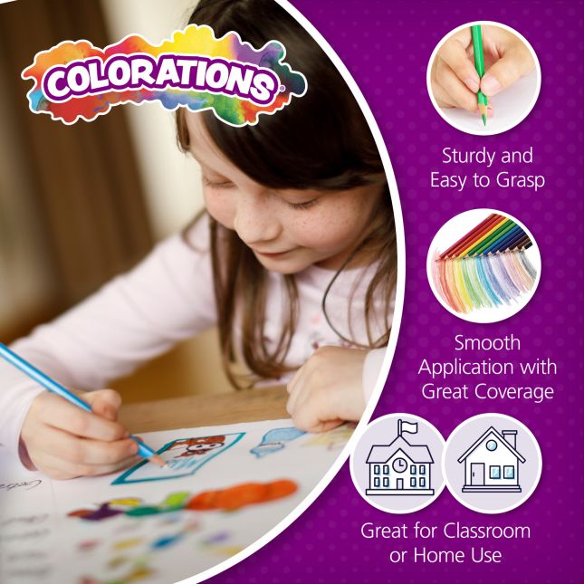 Colorations® Regular Colored Pencils, 12 Colors, 2 Sets