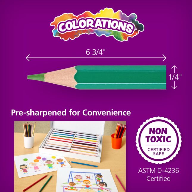 Colorations® Regular Colored Pencils, 12 Colors, 2 Sets