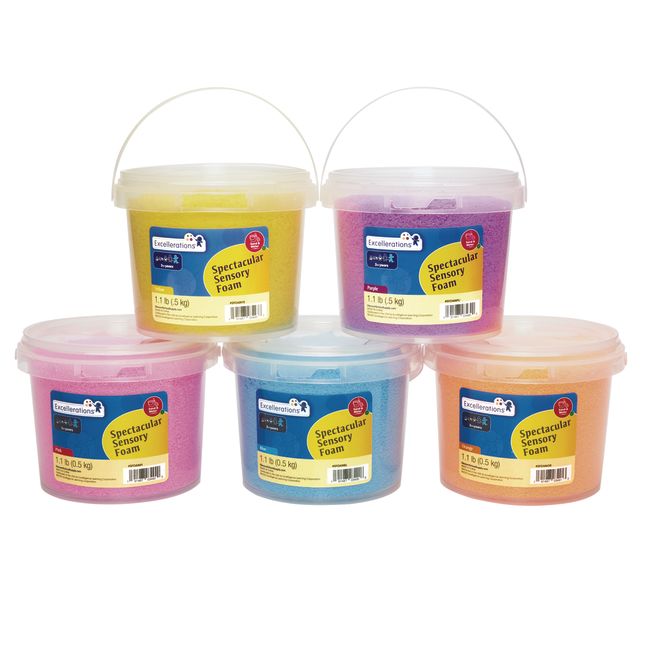 Excellerations® Spectacular Sensory Foam - Set of 5 Tubs, 5.5 lbs.