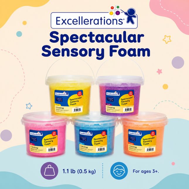 Excellerations® Spectacular Sensory Foam - Set of 5 Tubs, 5.5 lbs.