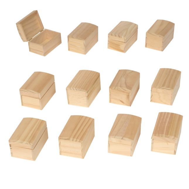 Colorations® Wooden Treasure Boxes - Set of 12