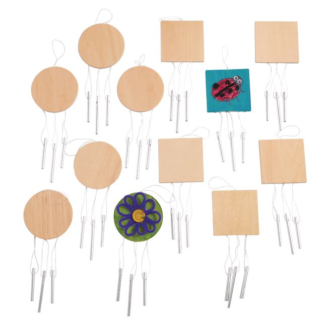 Colorations® Wooden Wind Chimes - Set of 12