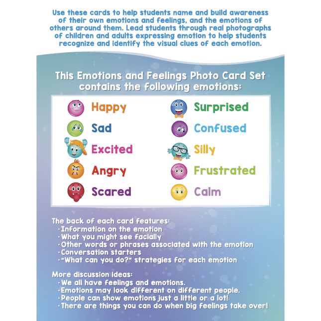 Really Good Stuff® Emotions and Feelings Photo Cards-Set of 10