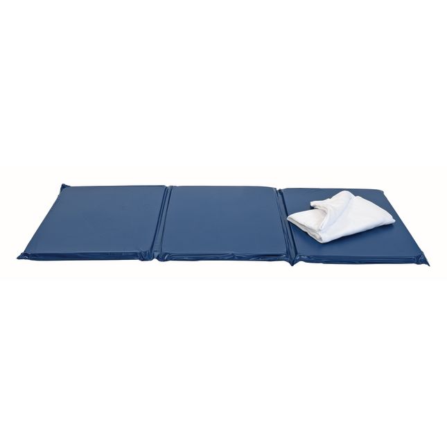 1" Best Value Tri- Fold Rest Mat - Blue, Set of 5