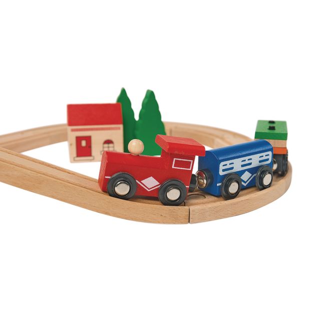 Excellerations® Wooden Track and Train Set - 40 Pieces