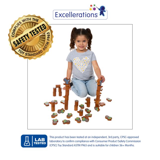 Excellerations® Tree and Squirrel Blocks - Set of 46