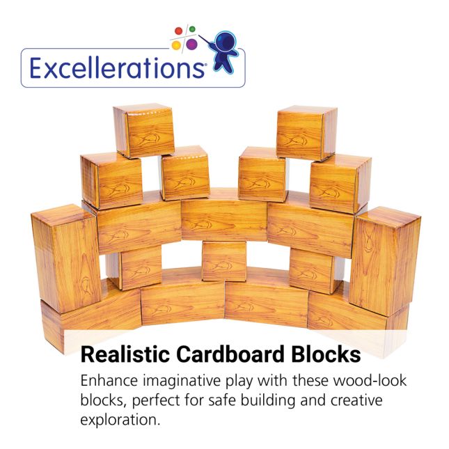 Excellerations® Wood-Look Blocks Set of 18