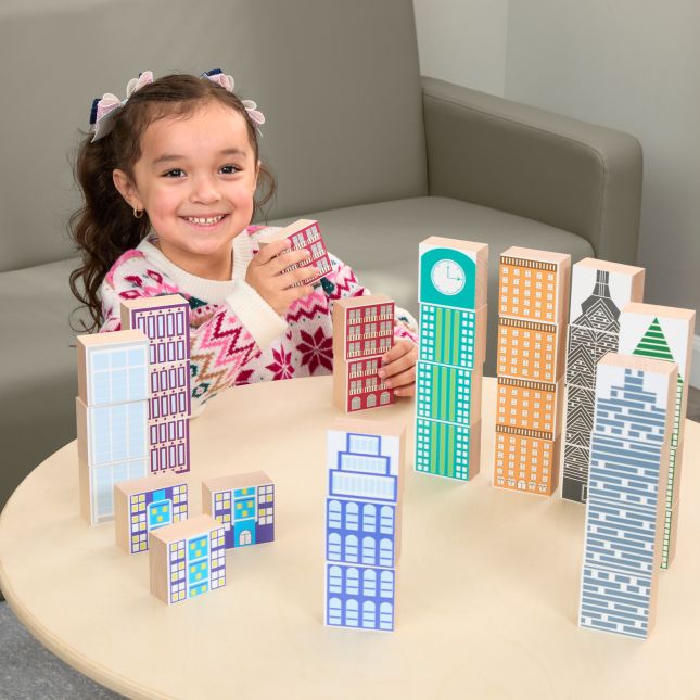 Excellerations® Wooden Skyscraper Blocks - 35 Pieces