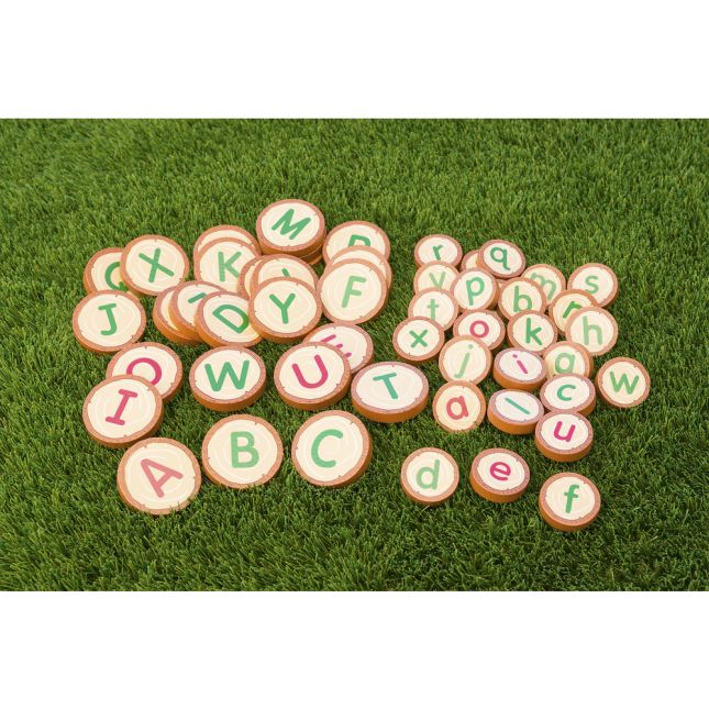 Excellerations® Wooden Upper-  and Lower- Case Alphabet Rounds 52