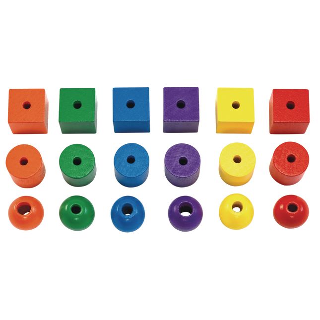 Excellerations® Wooden Lacing Beads - 108 Pieces