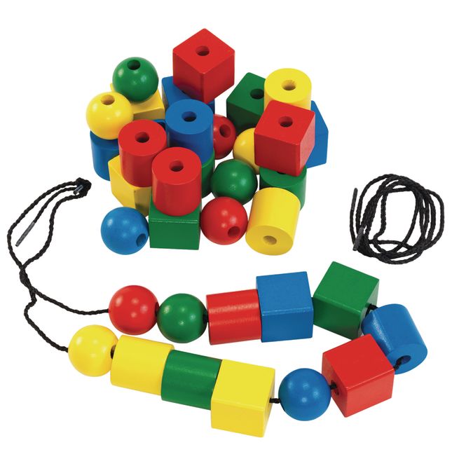 36 Pcs Jumbo Lacing Beads For Kids - Montessori Fine Motor Skills Toys For  Tod