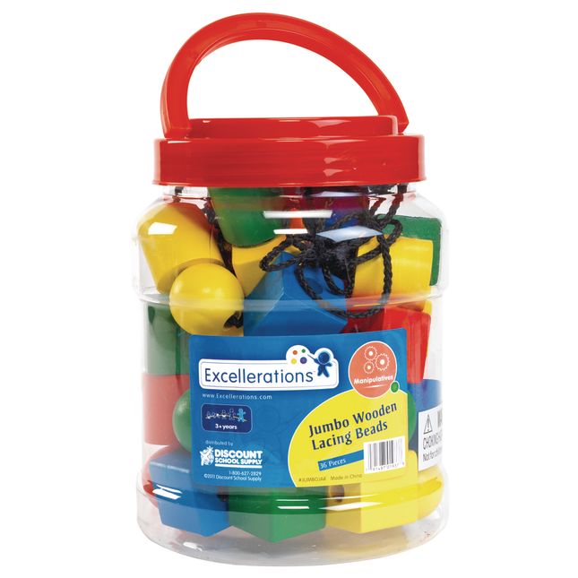 Excellerations® Jumbo Lacing Beads - 36 Pieces