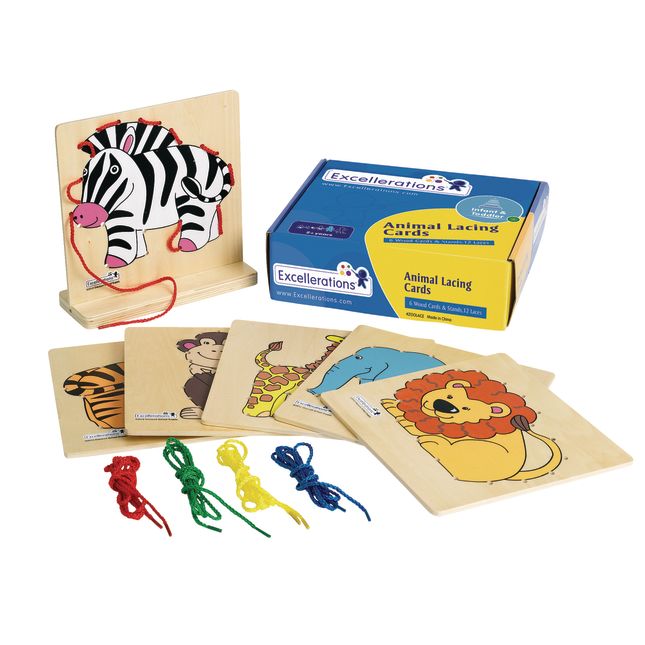 Excellerations® Animal Lacing Cards - 6 Animals